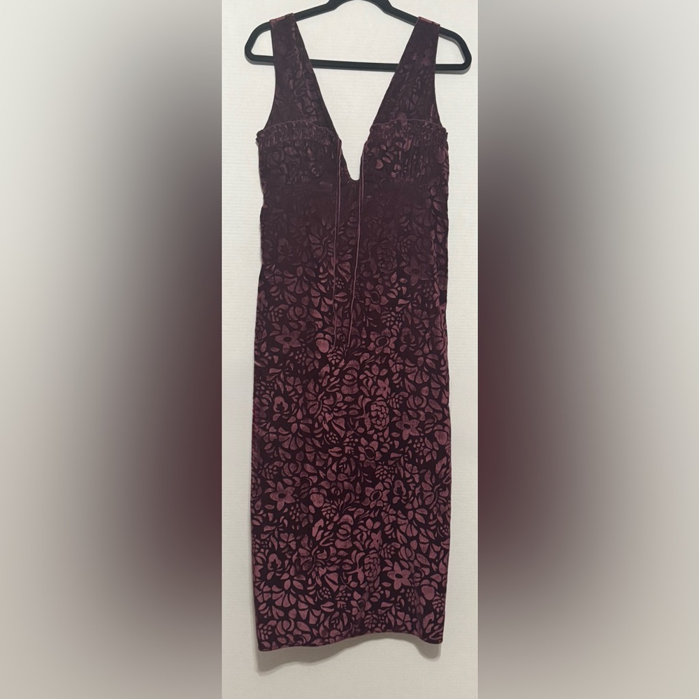 Anthropologie Plum Velvet Lounge Dress